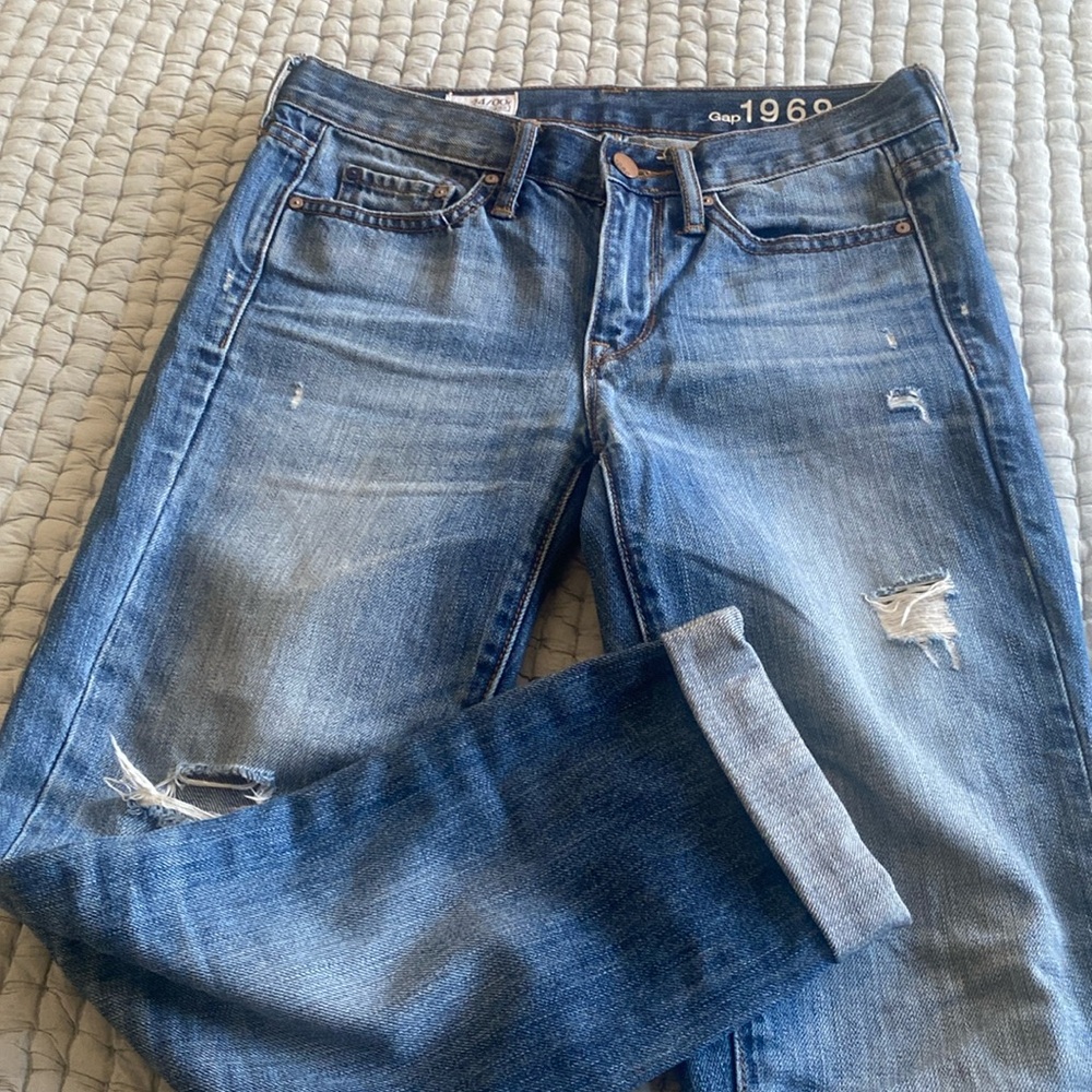 Gap 1969 - Sexy Boyfriend - Distressed Denim Jeans - size 24
